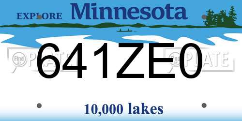 641ZE0 Minnesota License Plate