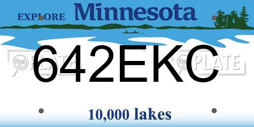 642EKC Minnesota License Plate