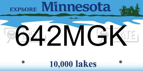 642MGK Minnesota License Plate