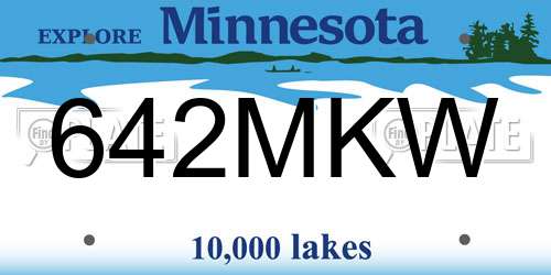 642MKW Minnesota License Plate