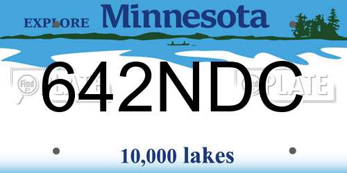 642NDC Minnesota License Plate
