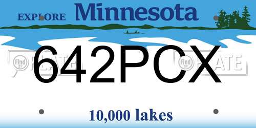 642PCX Minnesota License Plate
