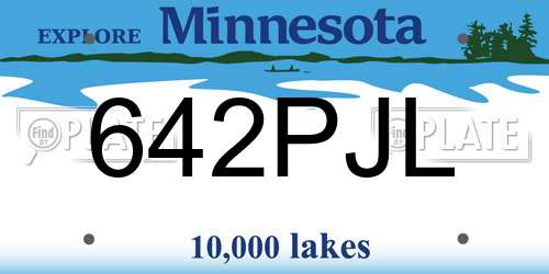 642PJL Minnesota License Plate