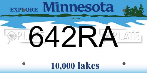 642RA Minnesota License Plate