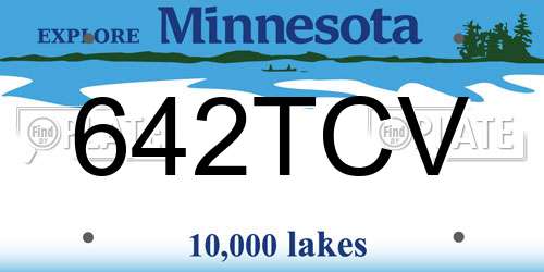 642TCV Minnesota License Plate