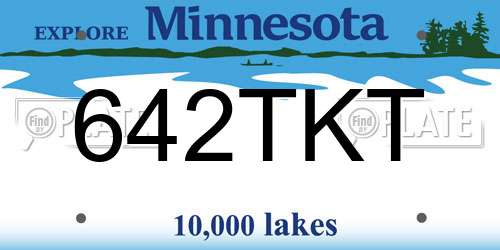 642TKT Minnesota License Plate