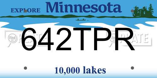 642TPR Minnesota License Plate