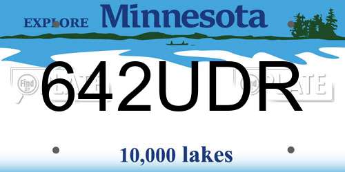 642UDR Minnesota License Plate