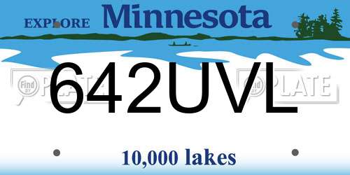 642UVL Minnesota License Plate
