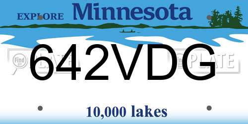 642VDG Minnesota License Plate