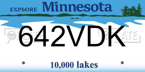 642VDK Minnesota License Plate
