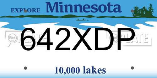 642XDP Minnesota License Plate