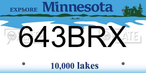 643BRX Minnesota License Plate