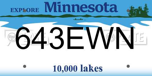 643EWN Minnesota License Plate