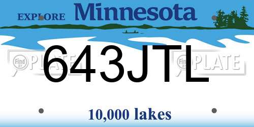 643JTL Minnesota License Plate
