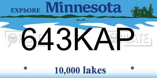 643KAP Minnesota License Plate