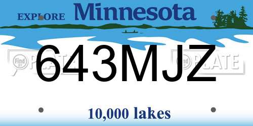 643MJZ Minnesota License Plate