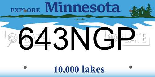 643NGP Minnesota License Plate