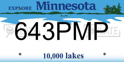 643PMP Minnesota License Plate
