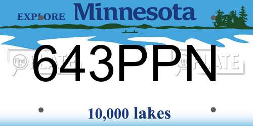 643PPN Minnesota License Plate