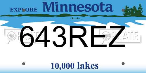 643REZ Minnesota License Plate