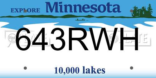643RWH Minnesota License Plate