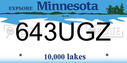 643UGZ Minnesota License Plate