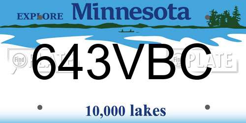 643VBC Minnesota License Plate