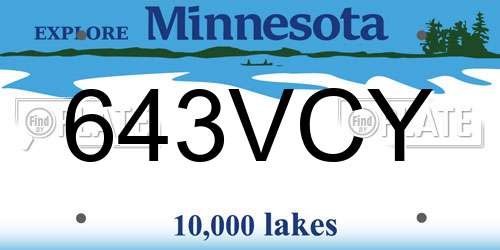 643VCY Minnesota License Plate