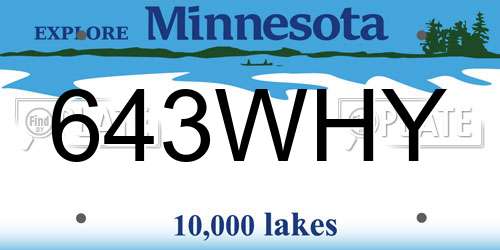 643WHY Minnesota License Plate