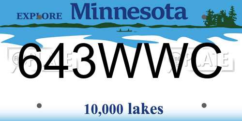 643WWC Minnesota License Plate