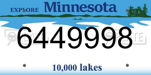 6449998 Minnesota License Plate