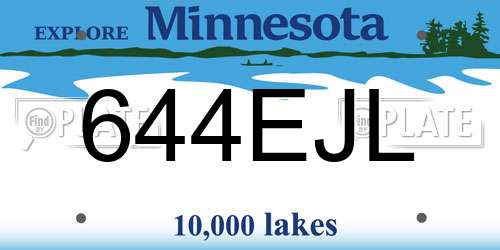 644EJL Minnesota License Plate