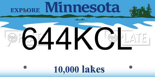 644KCL Minnesota License Plate