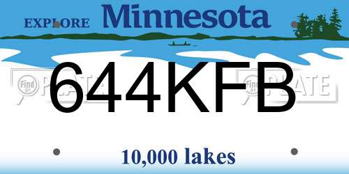 644KFB Minnesota License Plate