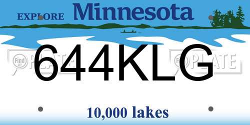 644KLG Minnesota License Plate