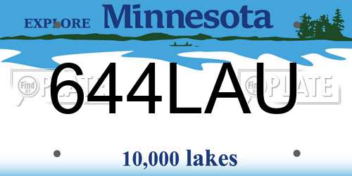 644LAU Minnesota License Plate