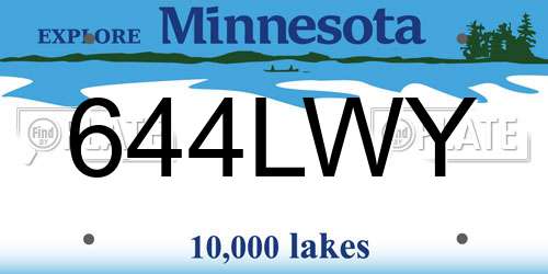 644LWY Minnesota License Plate