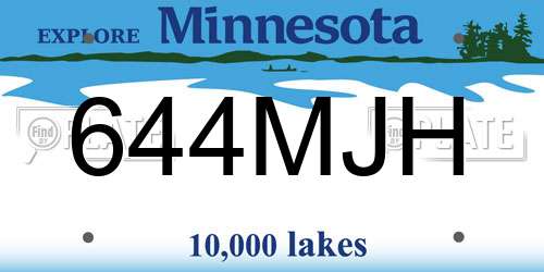 644MJH Minnesota License Plate