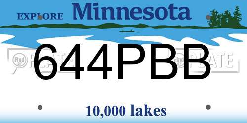 644PBB Minnesota License Plate