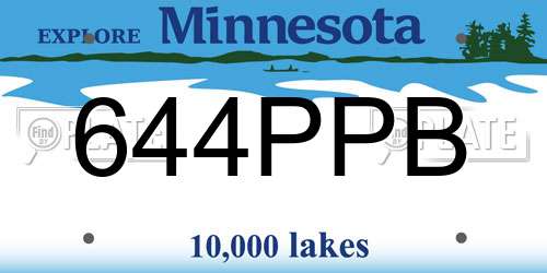 644PPB Minnesota License Plate