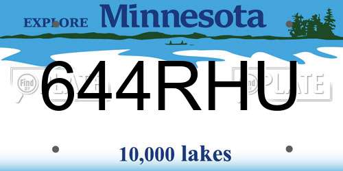 644RHU Minnesota License Plate