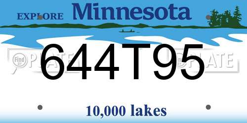 644T95 Minnesota License Plate