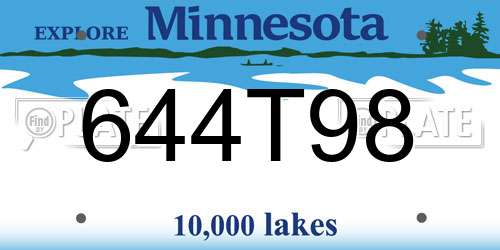 644T98 Minnesota License Plate
