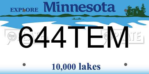 644TEM Minnesota License Plate