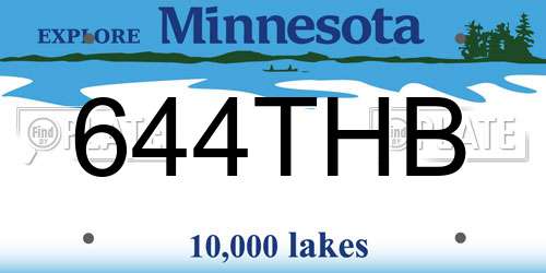 644THB Minnesota License Plate