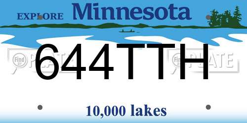644TTH Minnesota License Plate