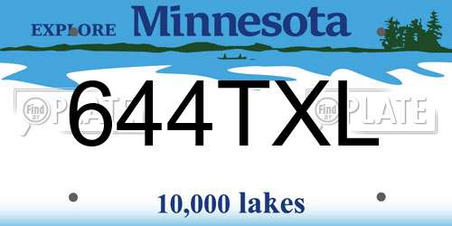 644TXL Minnesota License Plate