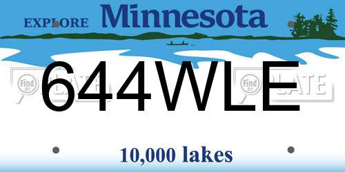 644WLE Minnesota License Plate