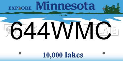 644WMC Minnesota License Plate